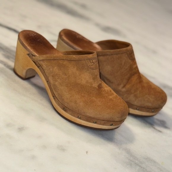 UGG Abbie Suede Studded Healed Clogs Mule Size 6 - Picture 7 of 11